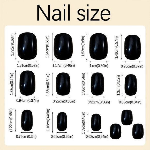576pcs Pure Color Press-On Nails Set - Mixed Color System Short Square - Picture 5 of 9